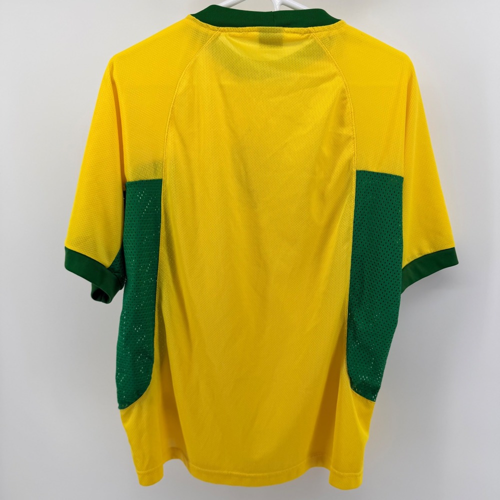Vintage Nike Brazil CBF Soccer Jersey Mesh Panel Athletic Shirt S Yellow Green - Picture 3 of 8